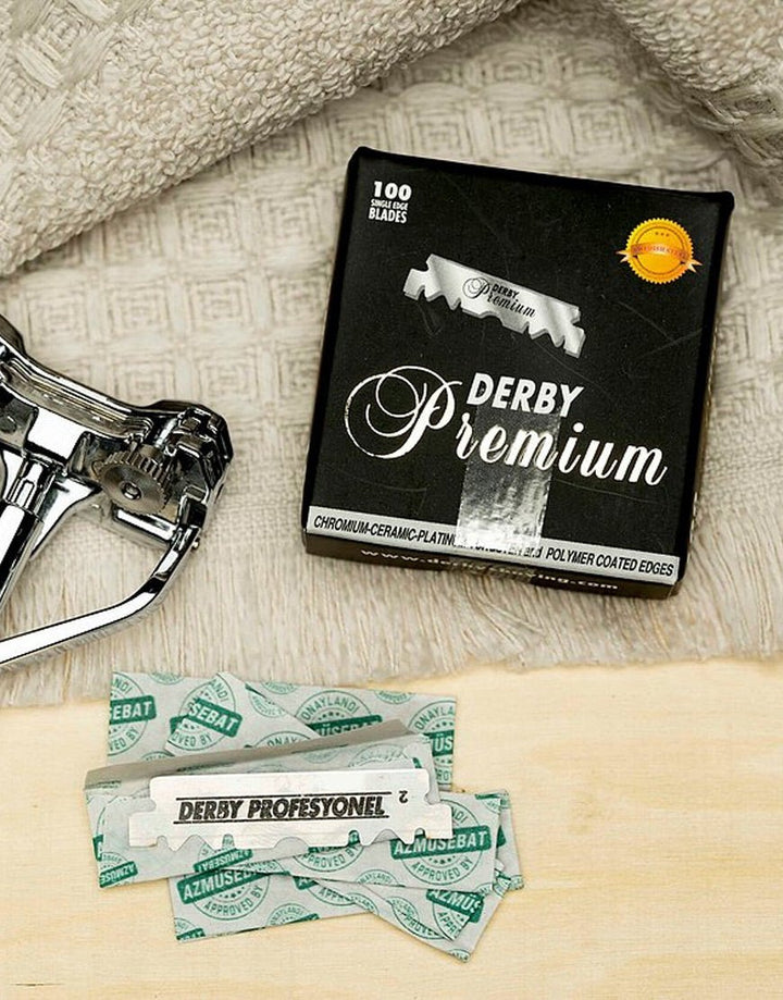 100 Blades of Derby Premium Barber Stainless Single Edge Safety Razor Blades SGPomades Discover Joy in Self Care