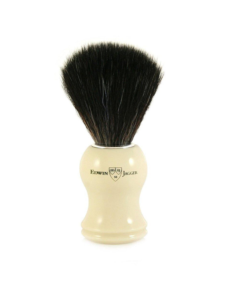 Edwin Jagger 21P37 Imitation Ivory Shaving Brush (Black Synthetic Brush) - SGPomades Discover Joy in Self Care