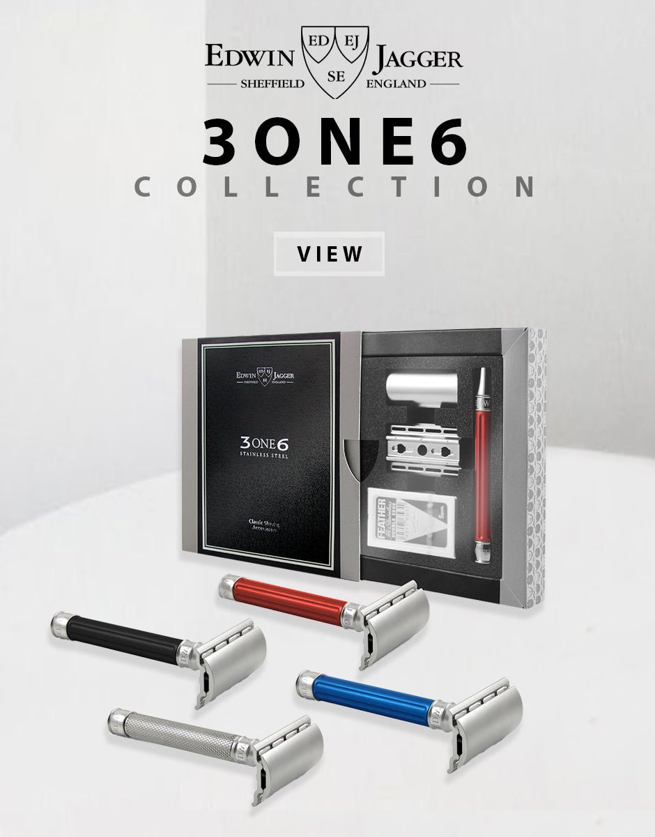 Edwin Jagger - 3ONE6 Collection - Stainless Steel Blue Double Edge Saf ...