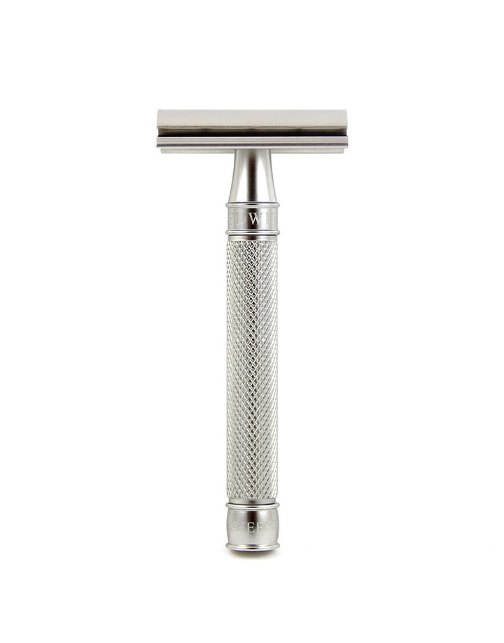 Edwin Jagger - 3ONE6 Collection - Stainless Steel Knurled Double Edge Safety Razor & Feather Blades SGPomades Discover Joy in Self Care