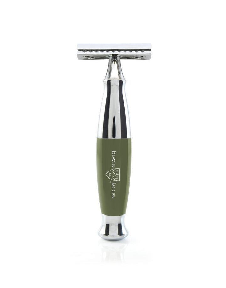 Edwin Jagger - Diffusion 36 Range - Green & Chrome Double Edge (Black Synthetic Brush) - 3 Piece Shaving Gift Set SGPomades Discover Joy in Self Care