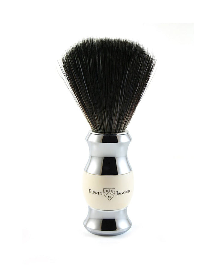 Edwin Jagger - Diffusion 36 Range - Imitation Ivory & Chrome Double Edge (Black Synthetic Brush) - 3 Piece Shaving Gift Set SGPomades Discover Joy in Self Care