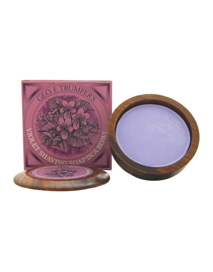 Geo. F. Trumper Violet Hard Shaving Soap in a Wooden Bowl 80g - SGPomades Discover Joy in Self Care