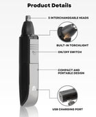 Nethers™ 3-In-1 Nose Trimmer - The Ultimate Nose & Face Trimmer For Nose, Eye Brows, Beard Hair