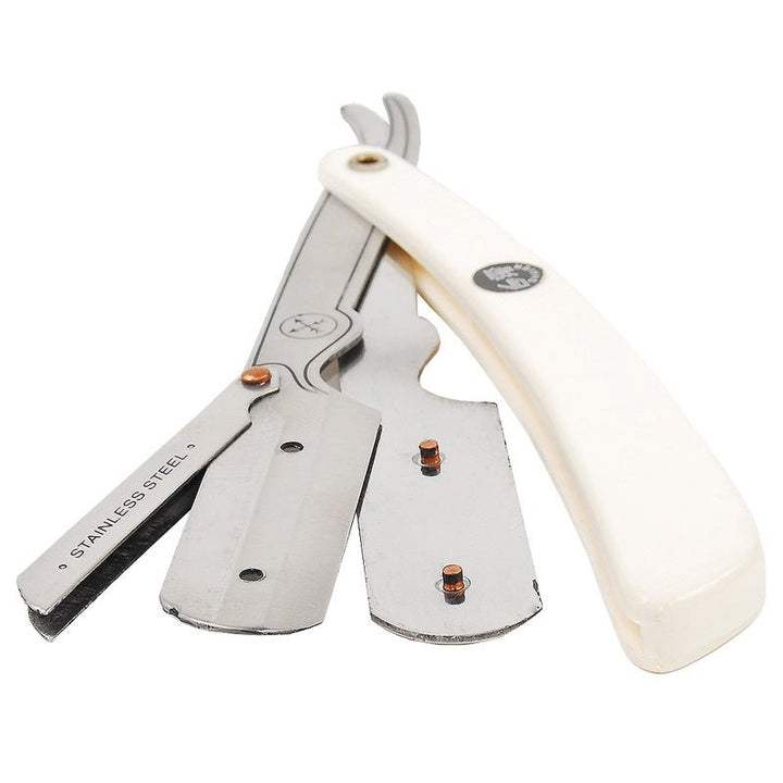 Parker 34R - White Resin Handle Stainless Steel Clip Type Straight Edge Razor SGPomades Discover Joy in Self Care