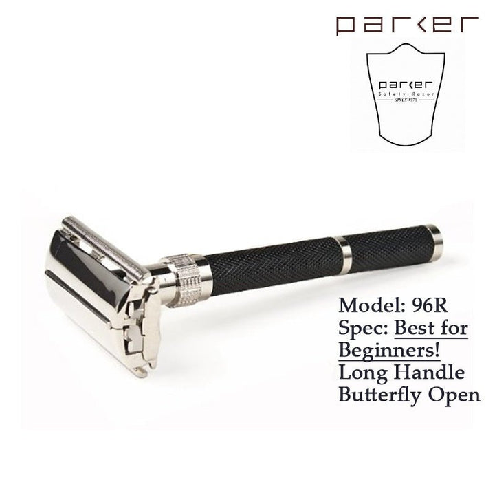 Parker 96R - Long Handle Butterfly Open Double Edge Safety Razor - S'pore Mens Grooming Webstore - SGPomades.com