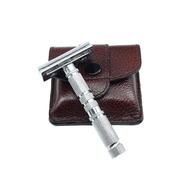 Parker A1R - 4 Piece Travel Safety Double Edge Razor with Leather Case SGPomades Discover Joy in Self Care