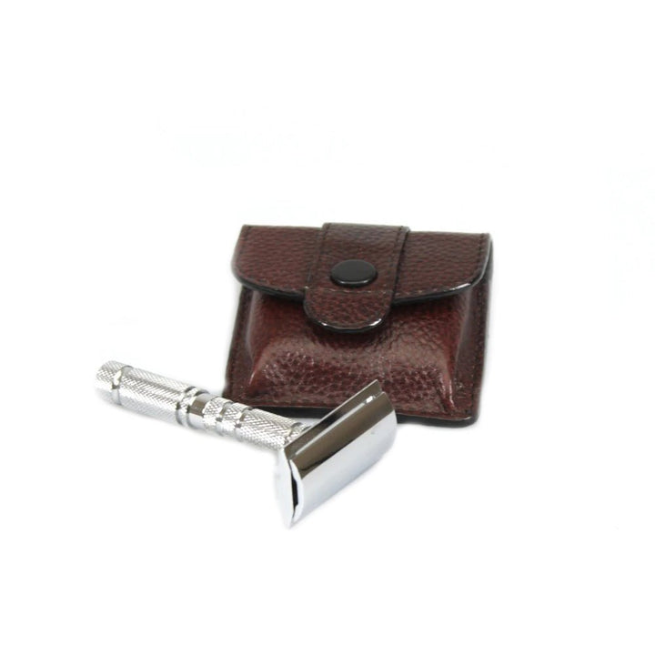 Parker A1R - 4 Piece Travel Safety Double Edge Razor with Leather Case SGPomades Discover Joy in Self Care