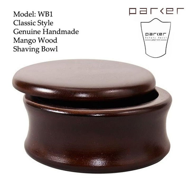 Parker Dark Mango Wood Shave Bowl - SGPomades Discover Joy in Self Care