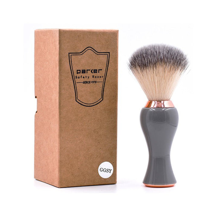 Parker Gray & Rose Gold Handle Synthetic Bristle Shaving Brush with Brush Stand SGPomades Discover Joy in Self Care