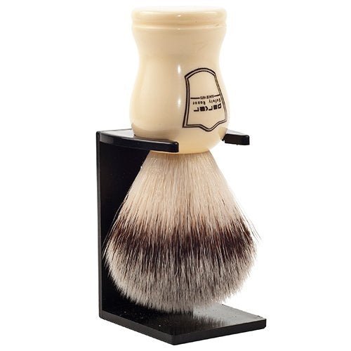 Parker Ivory Handle Synthetic Bristle Shaving Brush with Brush Stand - S'pore Mens Grooming Webstore - SGPomades.com