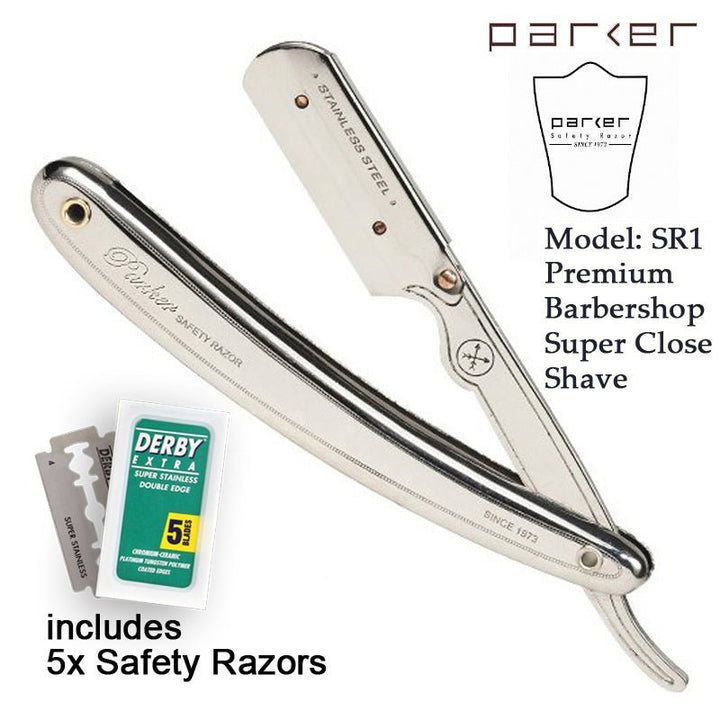 Parker SR1 Stainless Steel Straight Edge Razor - S'pore Mens Grooming Webstore - SGPomades.com