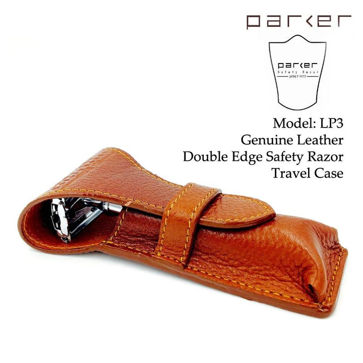 Parker Saddle Genuine Leather Safety Razor Case - SGPomades Discover Joy in Self Care