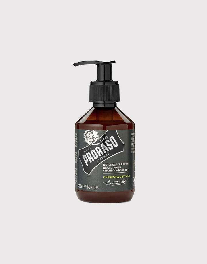 Proraso Beard Wash 200ml - Cypress & Vetyver SGPomades Discover Joy in Self Care