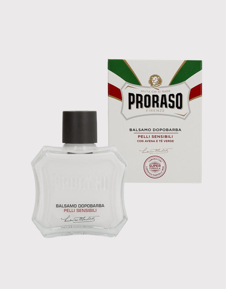 Proraso White Aftershave Balm 100ml (Alcohol Free) - For Sensitive Skin (Green Tea & Oat) SGPomades Discover Joy in Self Care