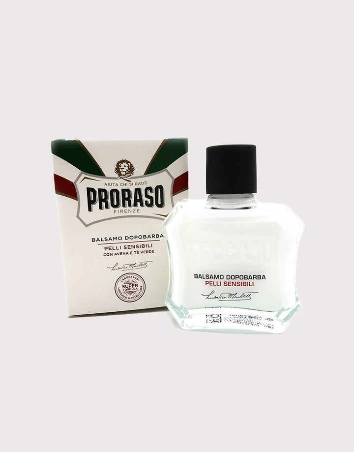 Proraso White Aftershave Balm 100ml (Alcohol Free) - For Sensitive Skin (Green Tea & Oat) SGPomades Discover Joy in Self Care