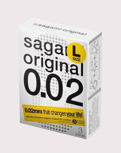 Sagami Original 0.02 L-size 3's Pack PU Condom – SGPomades