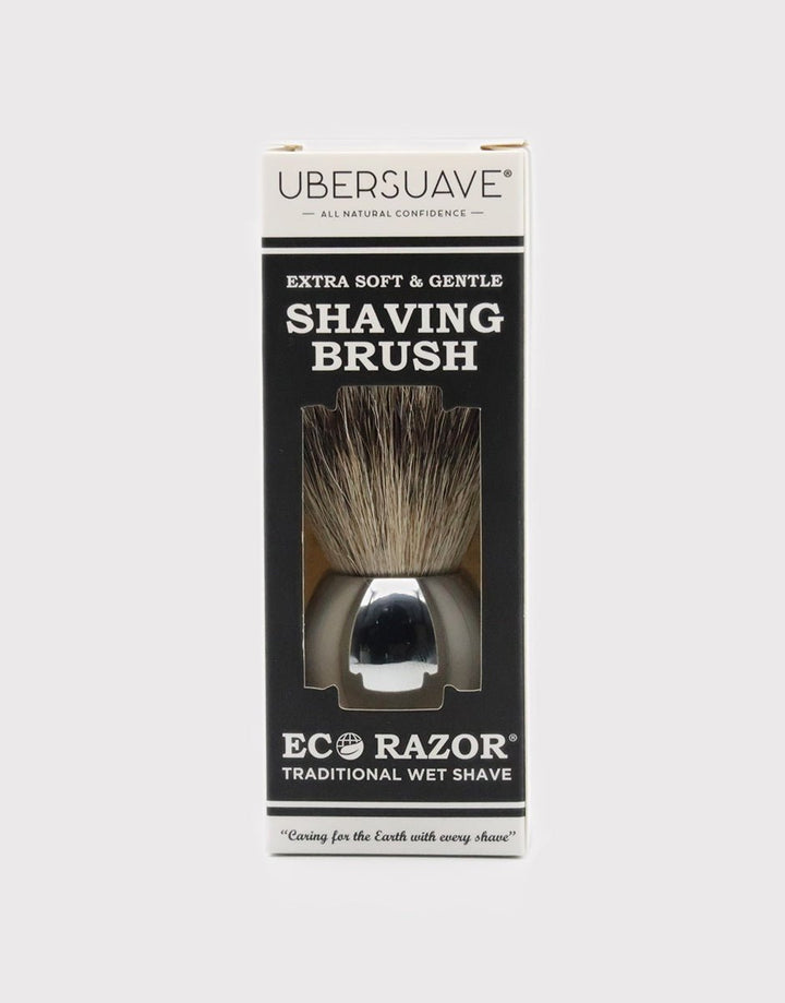 Ubersuave Eco-Razor Bulbous Chrome Shaving Brush (Premium Silvertip Badger) SGPomades Discover Joy in Self Care