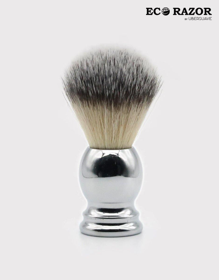 Ubersuave Eco-Razor Bulbous Chrome Shaving Brush (Synthetic Silvertip) - SGPomades Discover Joy in Self Care