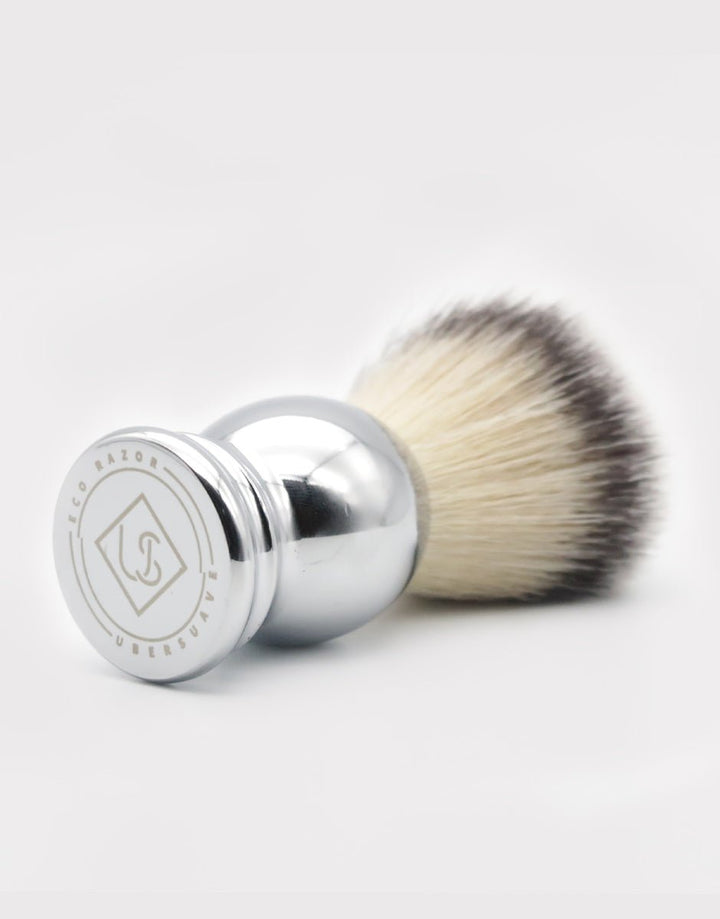 Ubersuave Eco-Razor Bulbous Chrome Shaving Brush (Synthetic Silvertip) SGPomades Discover Joy in Self Care