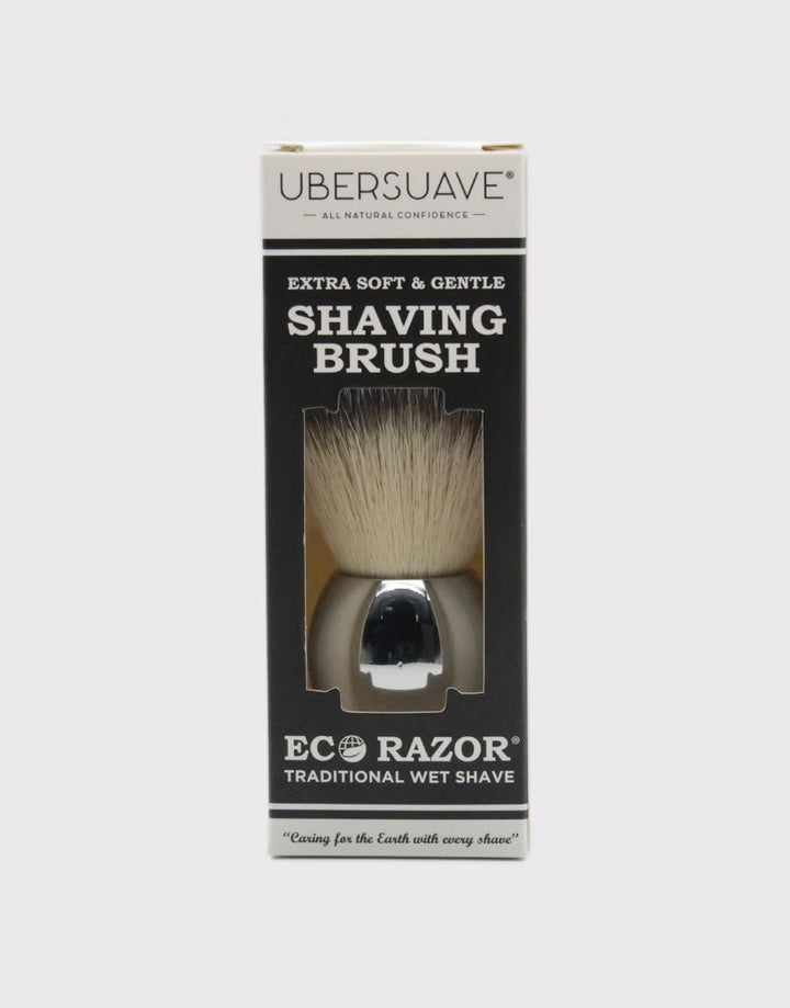 Ubersuave Eco-Razor Bulbous Chrome Shaving Brush (Synthetic Silvertip) SGPomades Discover Joy in Self Care