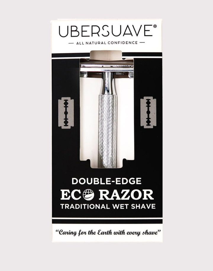 Ubersuave Eco-Razor Chrome Silver Butterfly Open Double Edge Razor SGPomades Discover Joy in Self Care