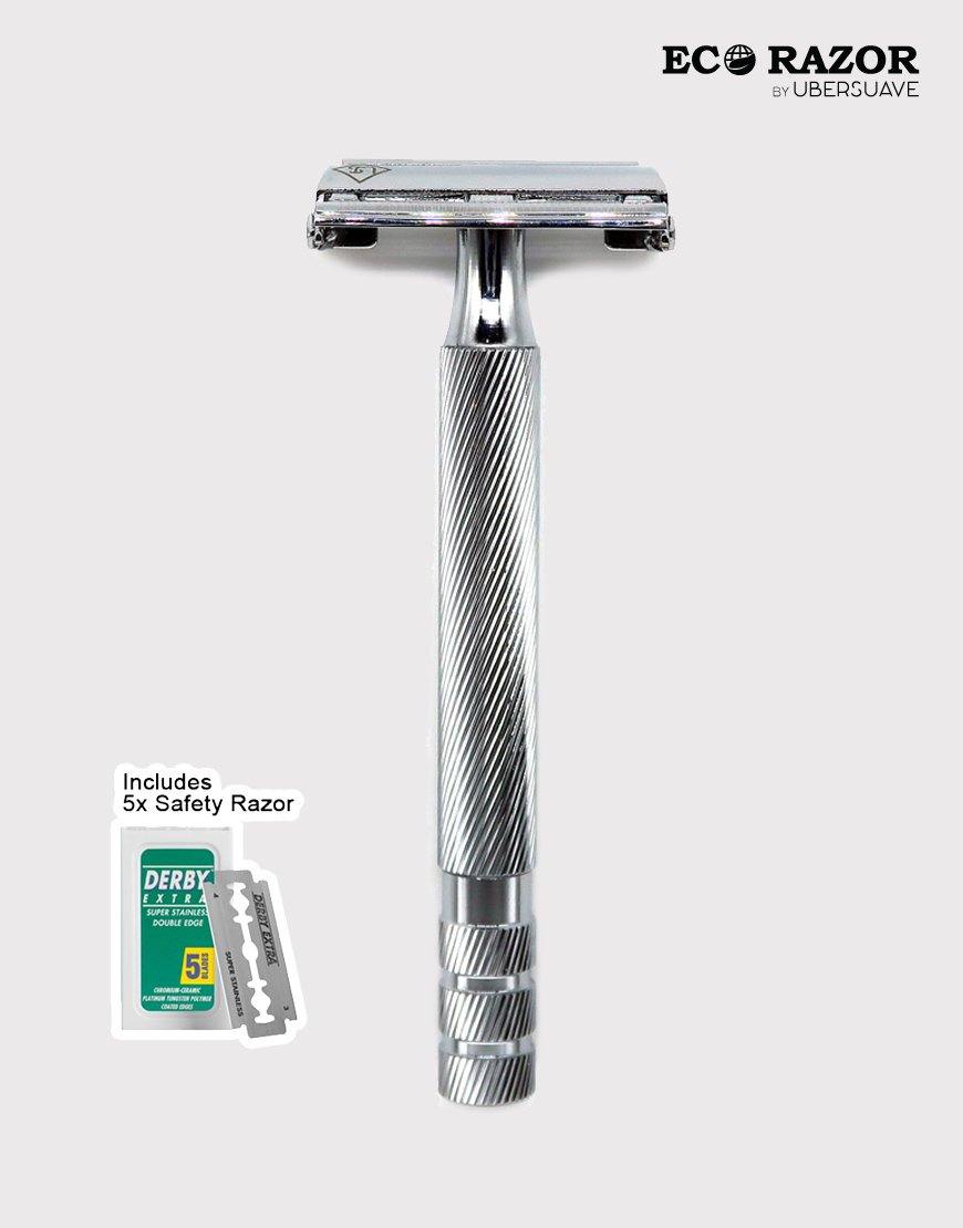 Supurge Razor Ubersuave Eco-Razor Chrome Silver Butterfly Open Double Edge Razor ...