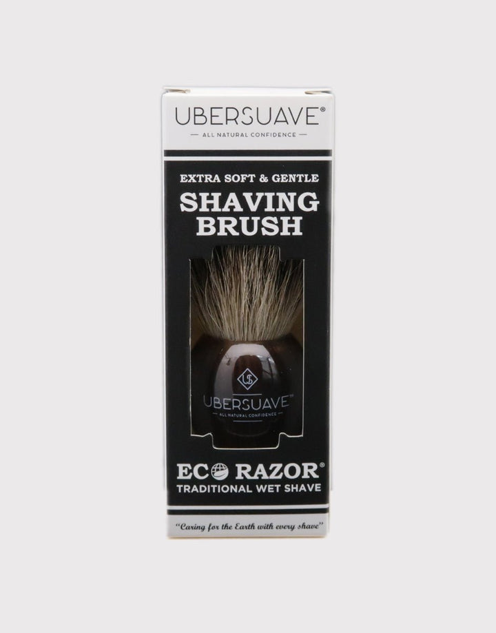 Ubersuave Eco-Razor Coffee Tortoiseshell Resin Shaving Brush (Premium Silvertip Badger) SGPomades Discover Joy in Self Care