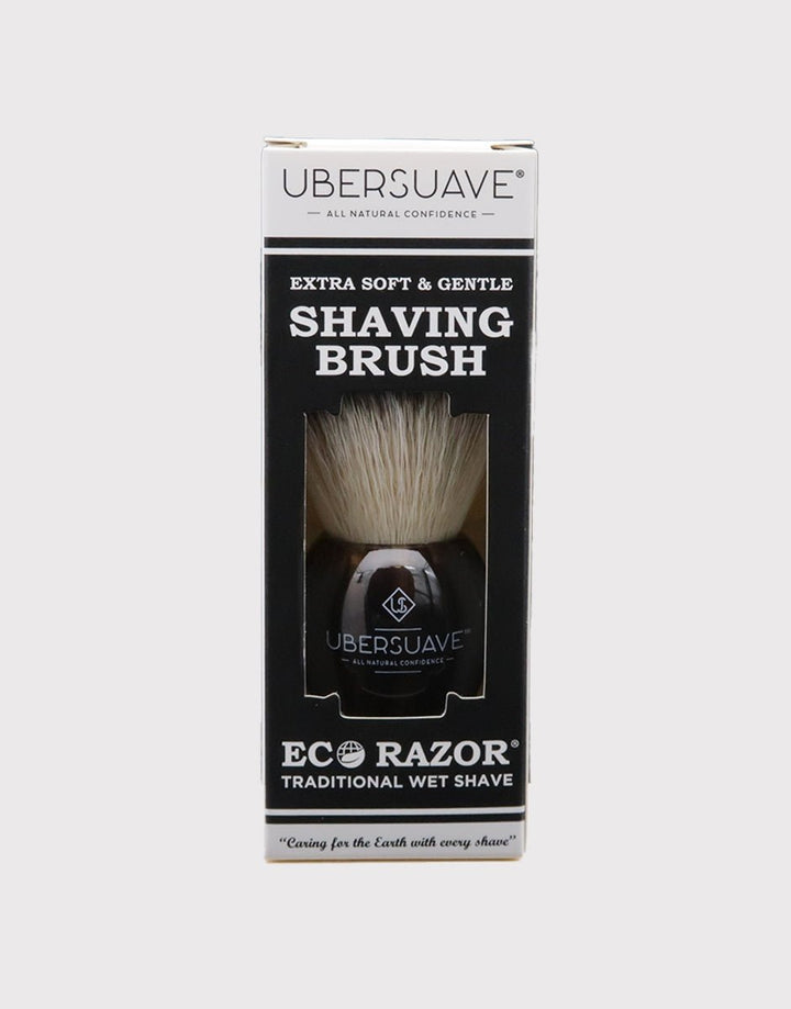 Ubersuave Eco-Razor Coffee Tortoiseshell Resin Shaving Brush (Synthetic Silvertip) SGPomades Discover Joy in Self Care