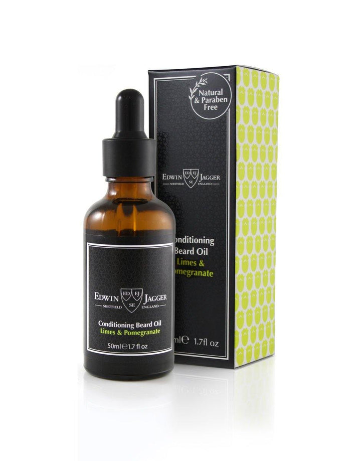 Edwin Jagger Conditioning Beard Oil 50ml (Limes & Pomegranate) - SGPomades Discover Joy in Self Care