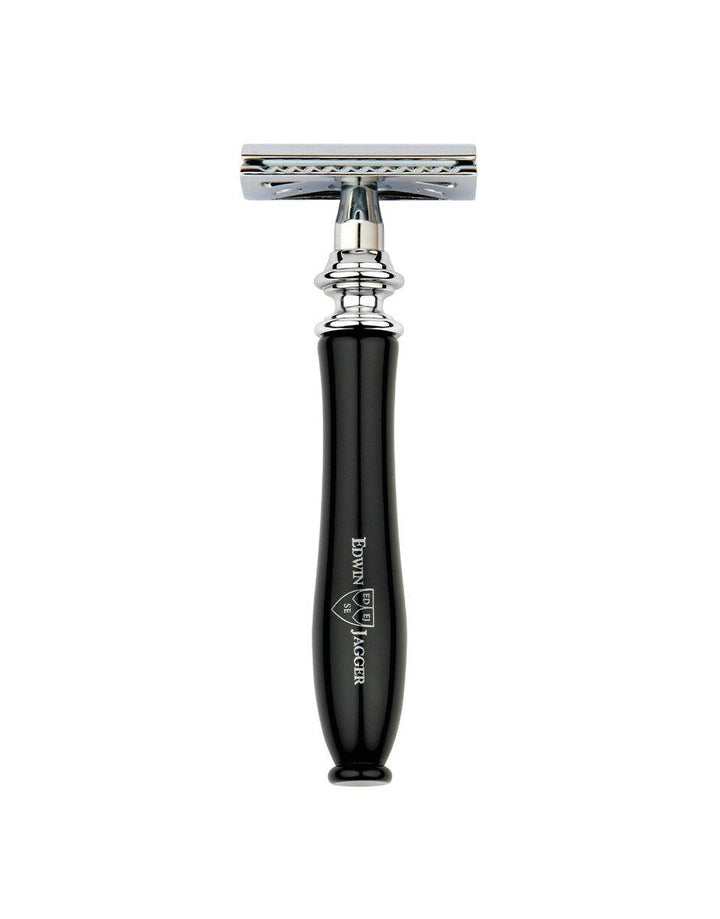 Edwin Jagger - Chatsworth Collection - Imitation Ebony Double Edge Safety Razor & Feather Blades - SGPomades Discover Joy in Self Care