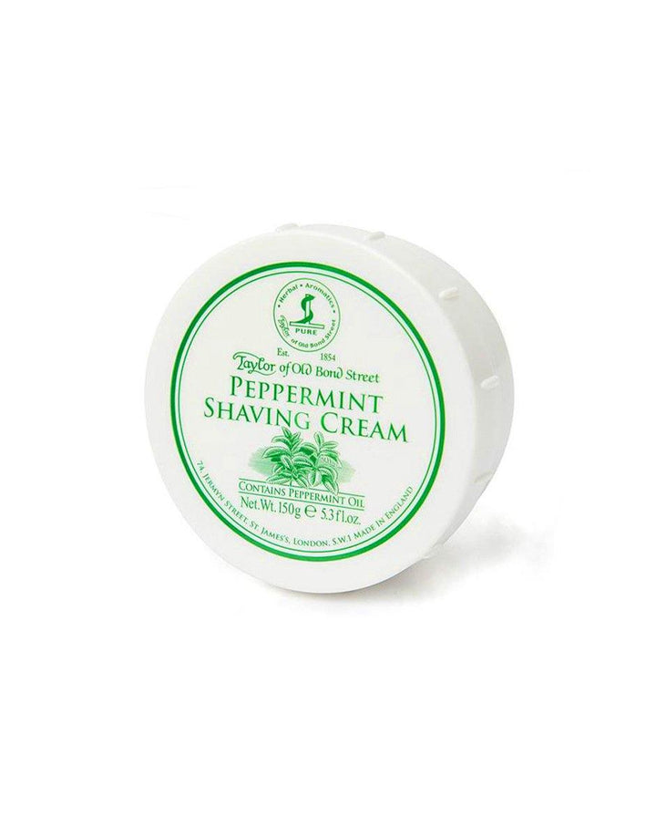 Taylor of Old Bond Street Peppermint Shaving Cream Bowl 150g - SGPomades Discover Joy in Self Care