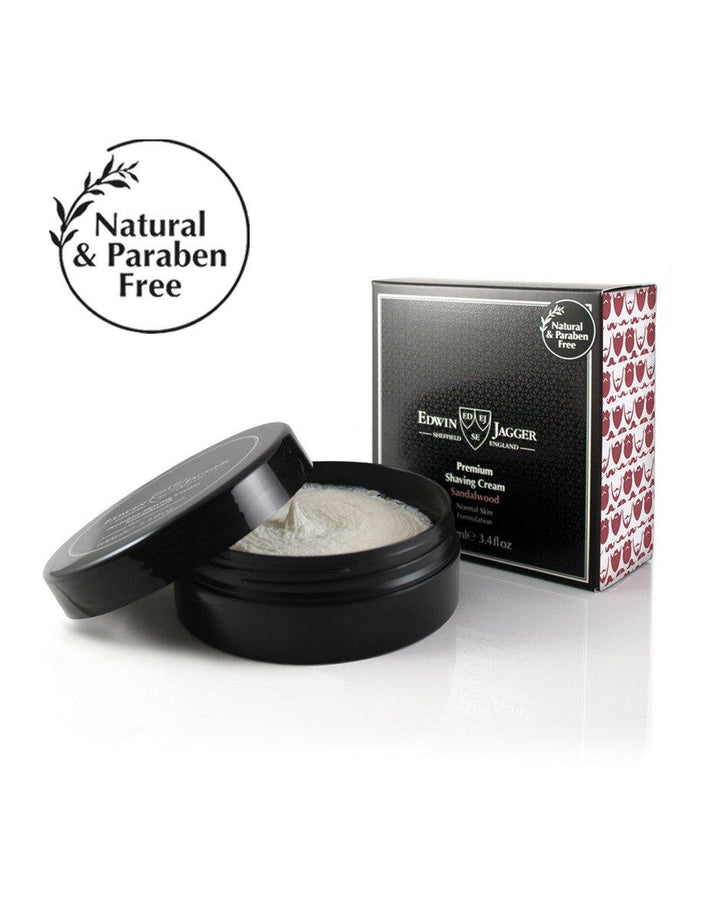 Edwin Jagger Sandalwood Shaving Cream 100ml Tub with Screw Top Lid - SGPomades Discover Joy in Self Care