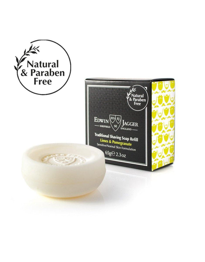Edwin Jagger Limes & Pomegranate Shaving Soap 65g Refill - SGPomades Discover Joy in Self Care