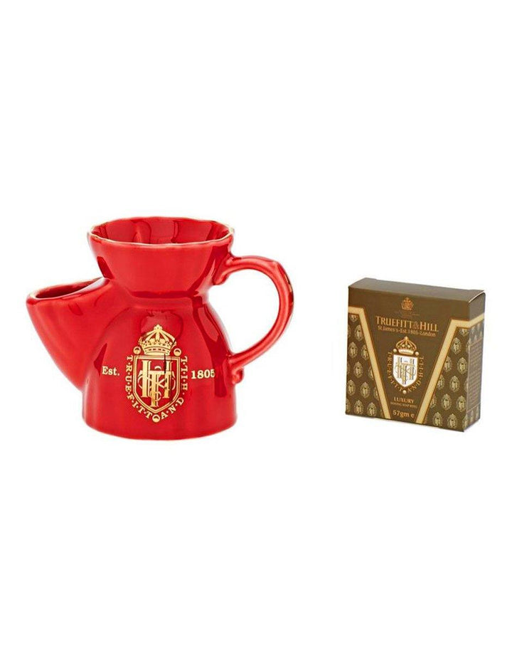 Truefitt & Hill Red Shaving Mug (With Complimentary Luxury Scent Mug Soap Refill) - SGPomades Discover Joy in Self Care